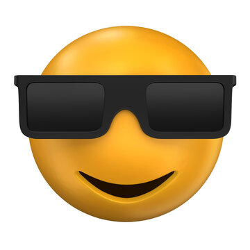 Emoji glasses 3d illustration isolated on a white background