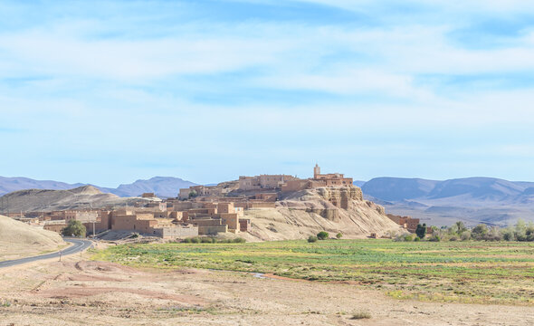 View on the berber village Tizgzaouine from the N9 in Morocco.