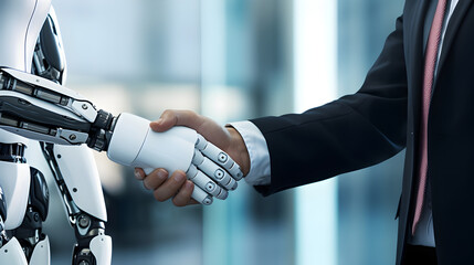 Handshake Between a Man and a Robot Technology