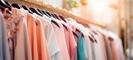 colorful female fashion dress clothes boutique, ai