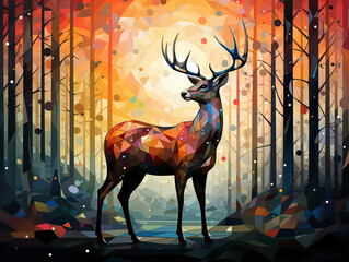 deer in the forest, this design was generated by an artificial intelligence