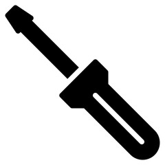 screwdriver icon in glyph style isolated on transparent background. Construction tools, vector illustration for graphic design projects