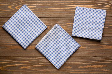 Obraz premium Set of clean napkins on wooden background