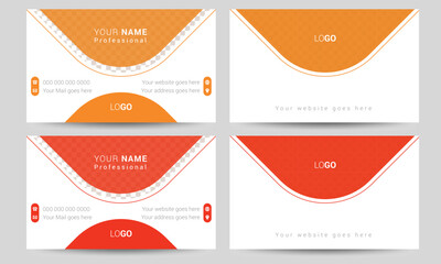 Professional modern double sided  business card design template. Flat range business card animation, vector layout template