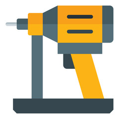 nail gun icon in flat style isolated on transparent background. Construction tools, vector illustration for graphic design projects