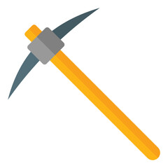 pickaxe icon in flat style isolated on transparent background. Construction tools, vector illustration for graphic design projects