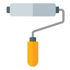 paint roller icon in flat style isolated on transparent background. Construction tools, vector illustration for graphic design projects