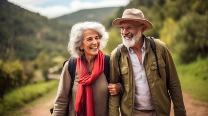Fototapeta premium Happy Elderly Couple Hiking