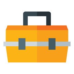 toolbox icon in flat style isolated on transparent background. Construction tools, vector illustration for graphic design projects