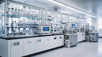 A high-tech laboratory with advanced equipment.