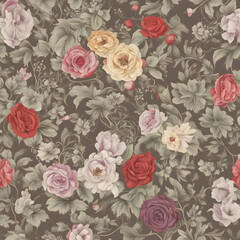 seamless pattern with roses background
