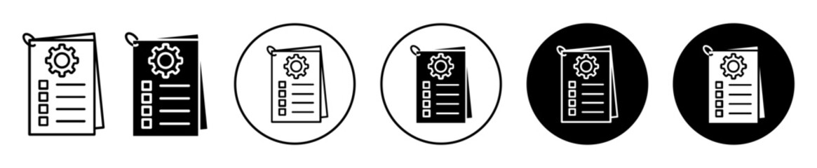 Job description icon. Worker or employee work duties and function list symbol. Company staff performance report vector. Technical skill of task completion details sign.