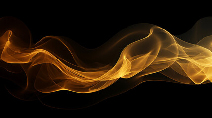 golden smoke on black background, made with Generative AI