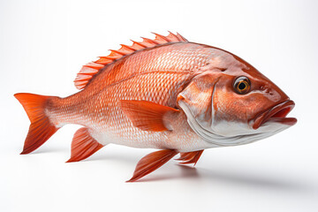 Obraz premium Northern Red Snapper fish Lutjanus campechanusfish isolated on a white background