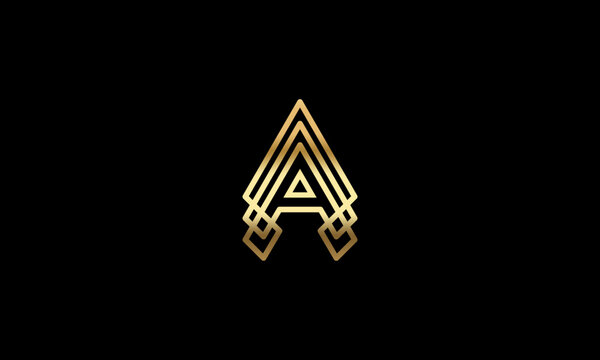 Creative and Minimalist Letter ALogo Icon Design, Editable in Black and White Color Vector Format