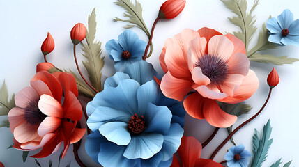 3d illustrated flowers - Powered by Adobe