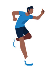 Flat Illustration, character vector, sport and fitness concept, isolated man in sportswear running