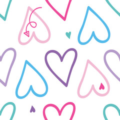 Pastel hearts seamless pattern