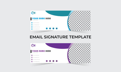 Business email signature with an author photo place modern and minimal layout Corporate, Modern and Professional Email Signature. Creative Multipurpose business email signatures