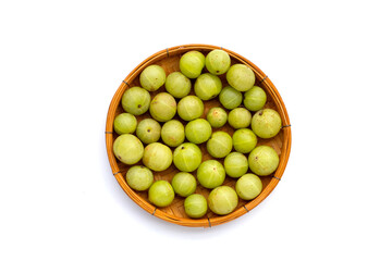 Fresh emblica on a white background.