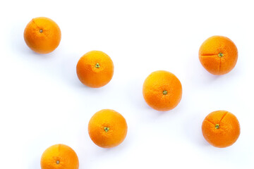 High vitamin C, Juicy and sweet. Fresh orange fruit on white background.
