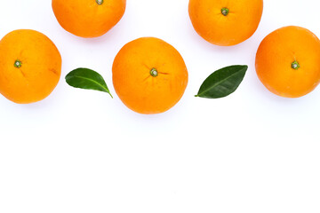 Orange fruit on white background.
