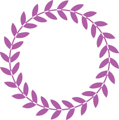 Fototapeta na wymiar Doodle botanical circle frame icon. isolated on transparent background Hand drawn round line border, leaves and flowers, wedding invitation, cards, logo design and posters template. vector apps web