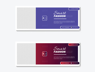  Smart fashion sale social media facebook cover design template