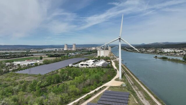 From above, Donz&egrave;re-Mondragon melds history with sustainable power.
