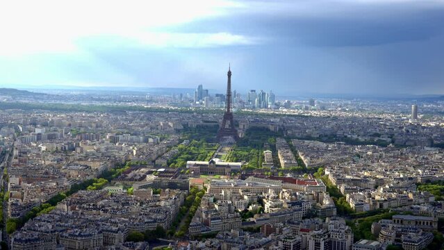 City of Paris France from above - aerial view - stock photography
