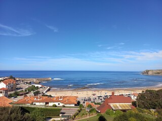 Sea scape of the beach of Comillas, Cantabria, Spain