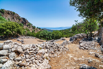 Ruins of the ancient Greek city of Lato,2500 years old near Kritsa, Crete. © akarb