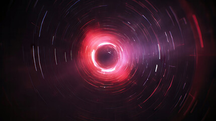 Obraz premium Neon circles background. Luminous swirling. Elegant glowing circle. Sparking particle. Space tunnel