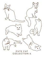 Cute Cat Illustration Outlines! Collection 6