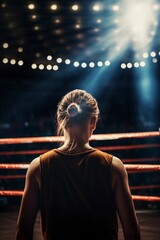 image of a female boxer standing in the ring
