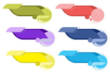 collection of speech bubble banners, geometric shapes abstract color background. use of web template elements. vector illustration