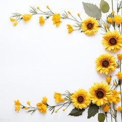 Sunflower border for a personal and meaningful gift - obrazy, fototapety, plakaty