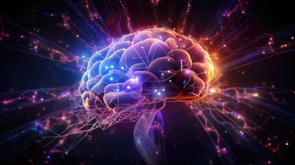 Brain immersed in a data nebula