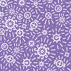  Seamless cute doodle pattern.Can be printed on any material: package, merch, fabric, home.