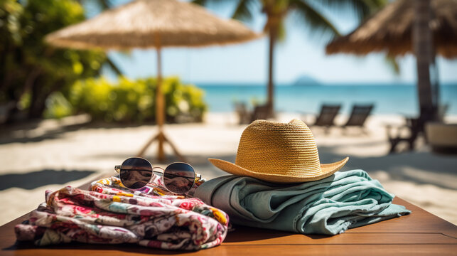 Beach holiday packing list displayed with ocean backdrop