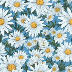 Seamless daisy greeting card design for thoughtful message