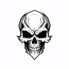 Monochrome Skull Logo Template