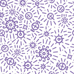  Seamless cute doodle pattern.Can be printed on any material: package, merch, fabric, home.