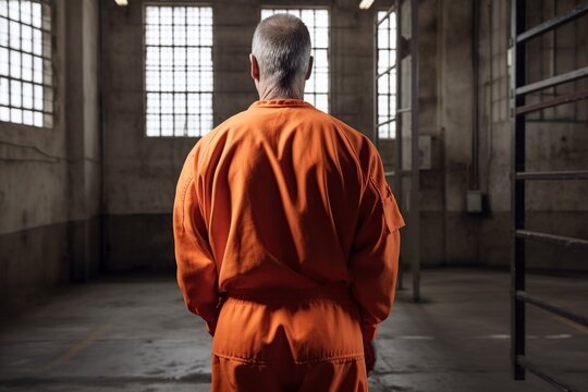 image man in orange prison suit