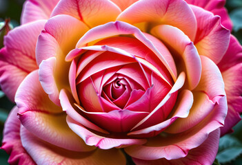 Close-up of a pink rose with high petal details