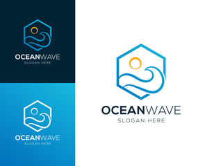 Abstract Sea Wave, Ocean, logo design vector illustration