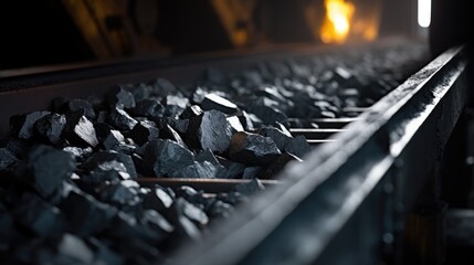 Coal fragments on a conveyor belt