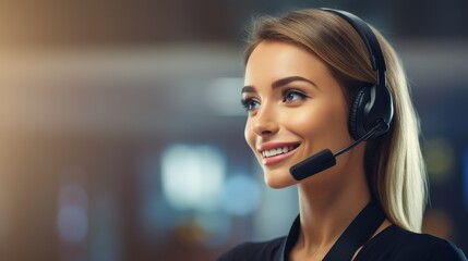 Female customer representative. Customer service