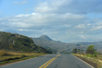 mountains hills landscapes interior of Brazil roads beautiful vegetation rocks and forests nature