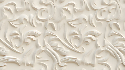 Seamless Tile, 3D Floral Wallpaper Design, Repeated Pattern - Generative AI